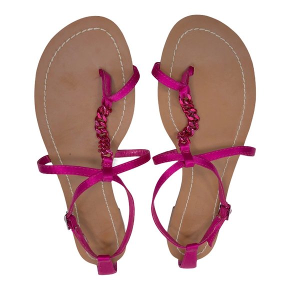 Colin Stuart Pink Metal Chain Sandals Sz 8.5B - Picture 5 of 13